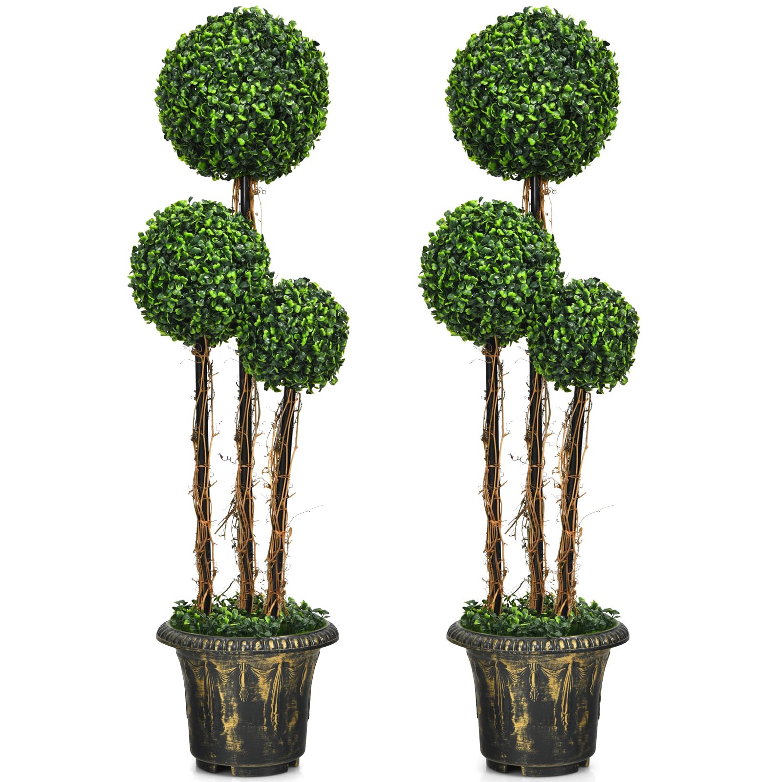 4 Ft Artificial Boxwood Topiary Tree - Image 9