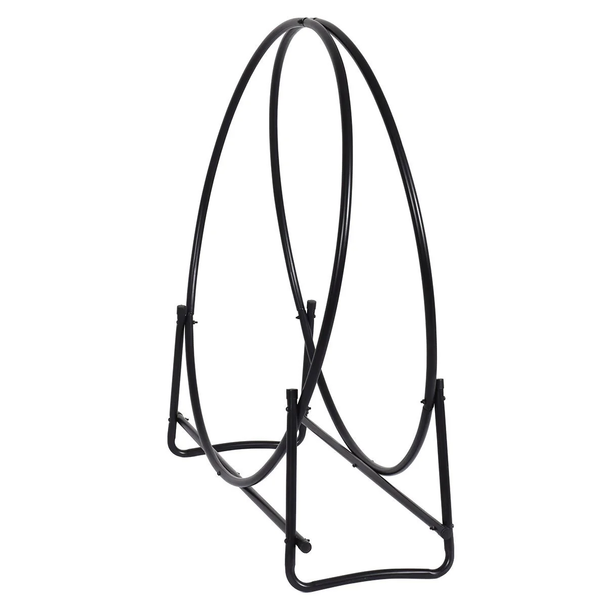 41 Inch Firewood Log Hoop, Tubular Steel Log Holder, Heavy Duty Wood Storage Rack for Outdoor & Indoor, Fireplace Pit - Image 6