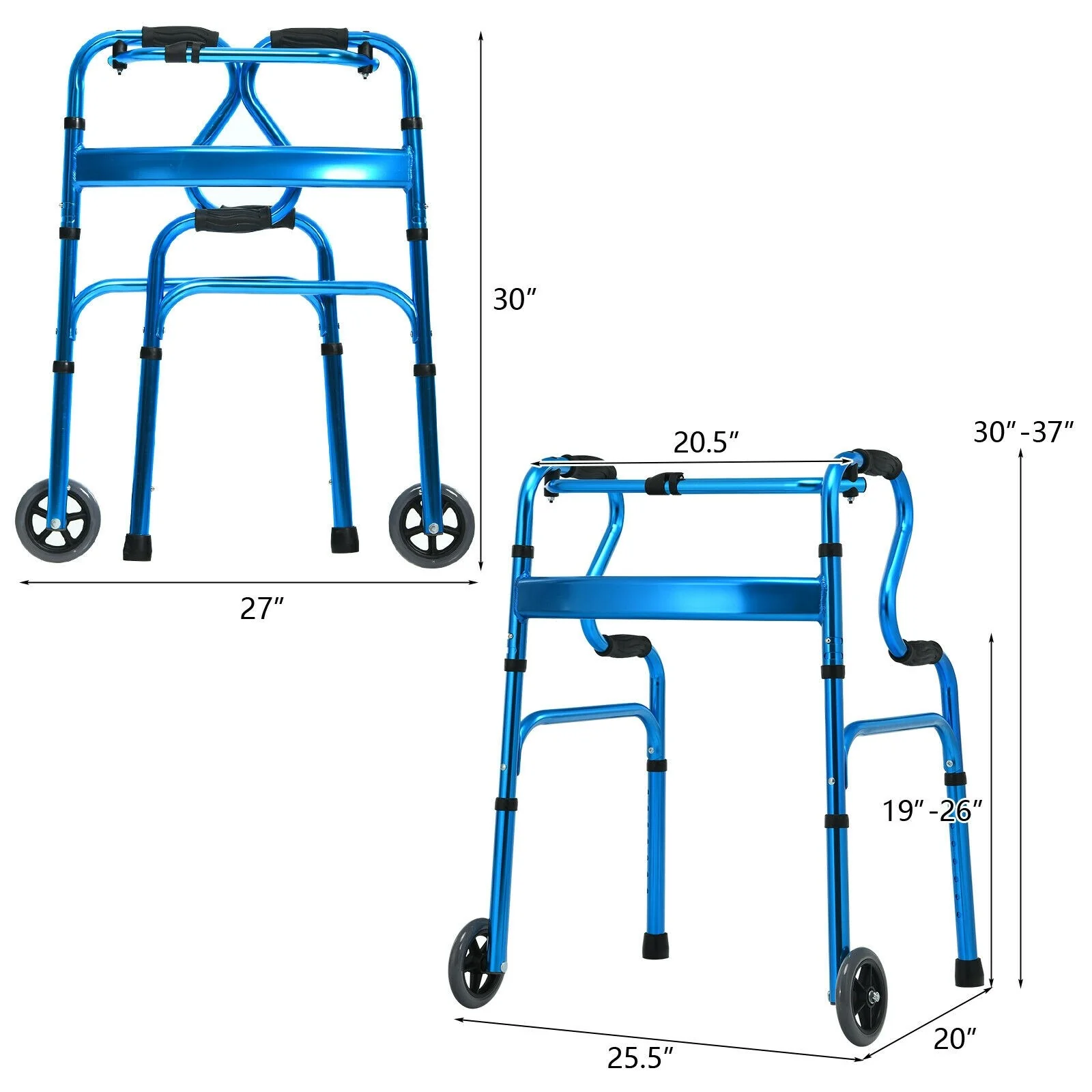 440LBS Foldable Standard Walker - Image 12