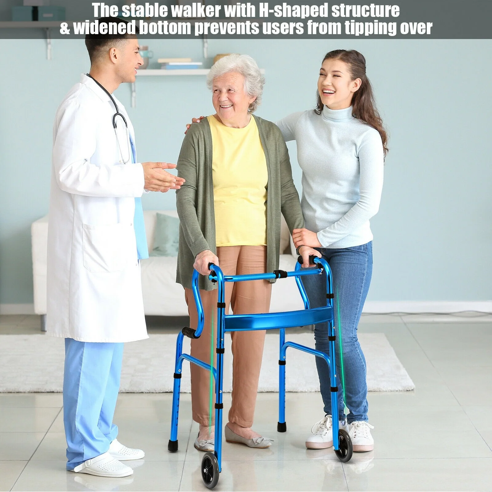 440LBS Foldable Standard Walker - Image 3