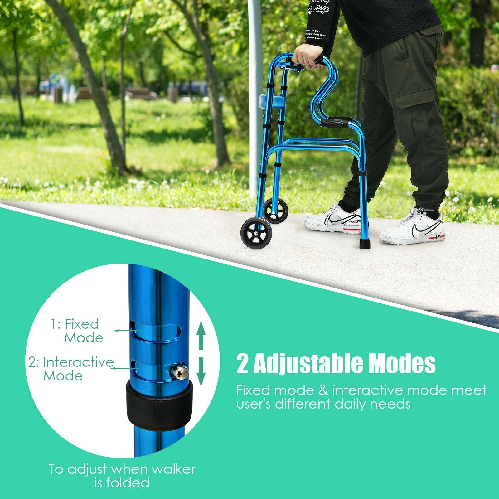 440LBS Foldable Standard Walker - Image 4
