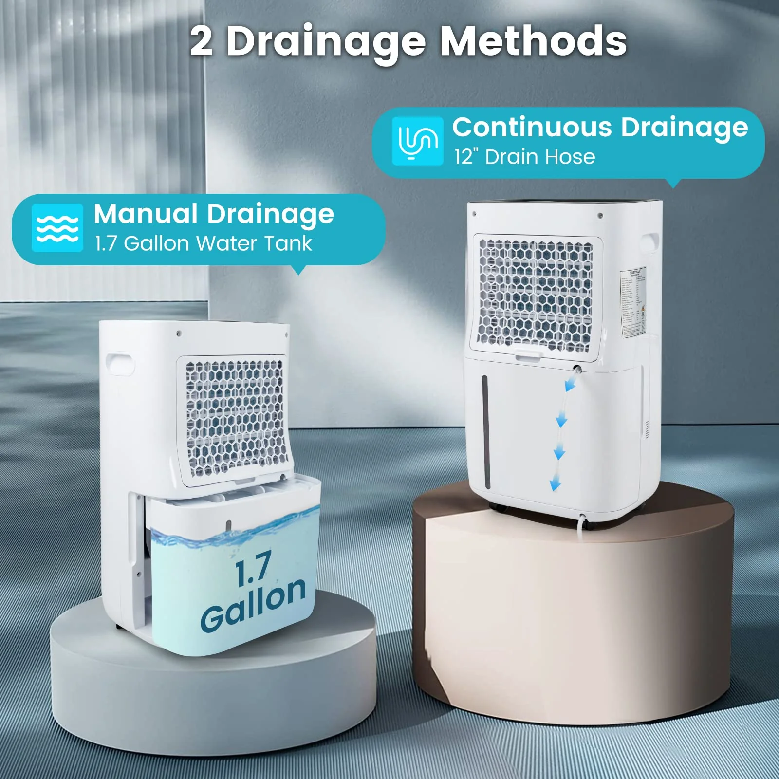 4500 Sq. Ft Quiet Dehumidifier, 1.7 Gallon Water Tank, 73-Pint/Day, Water Full Auto Shut Off - Image 4
