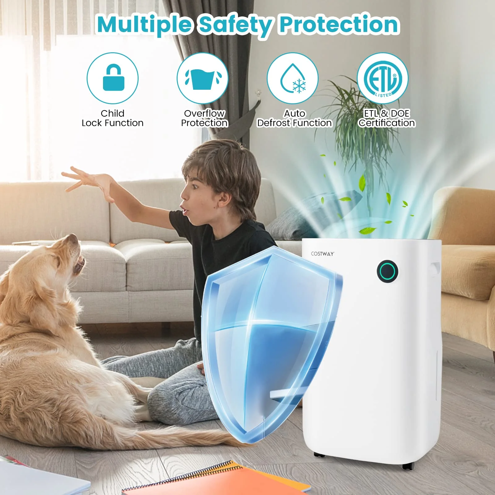 4500 Sq. Ft Quiet Dehumidifier, 1.7 Gallon Water Tank, 73-Pint/Day, Water Full Auto Shut Off - Image 9