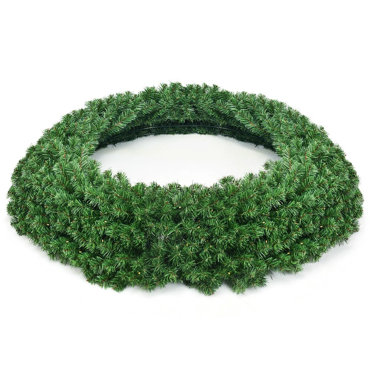 48" Pre-lit Cordless Artificial Christmas Wreath - Image 10