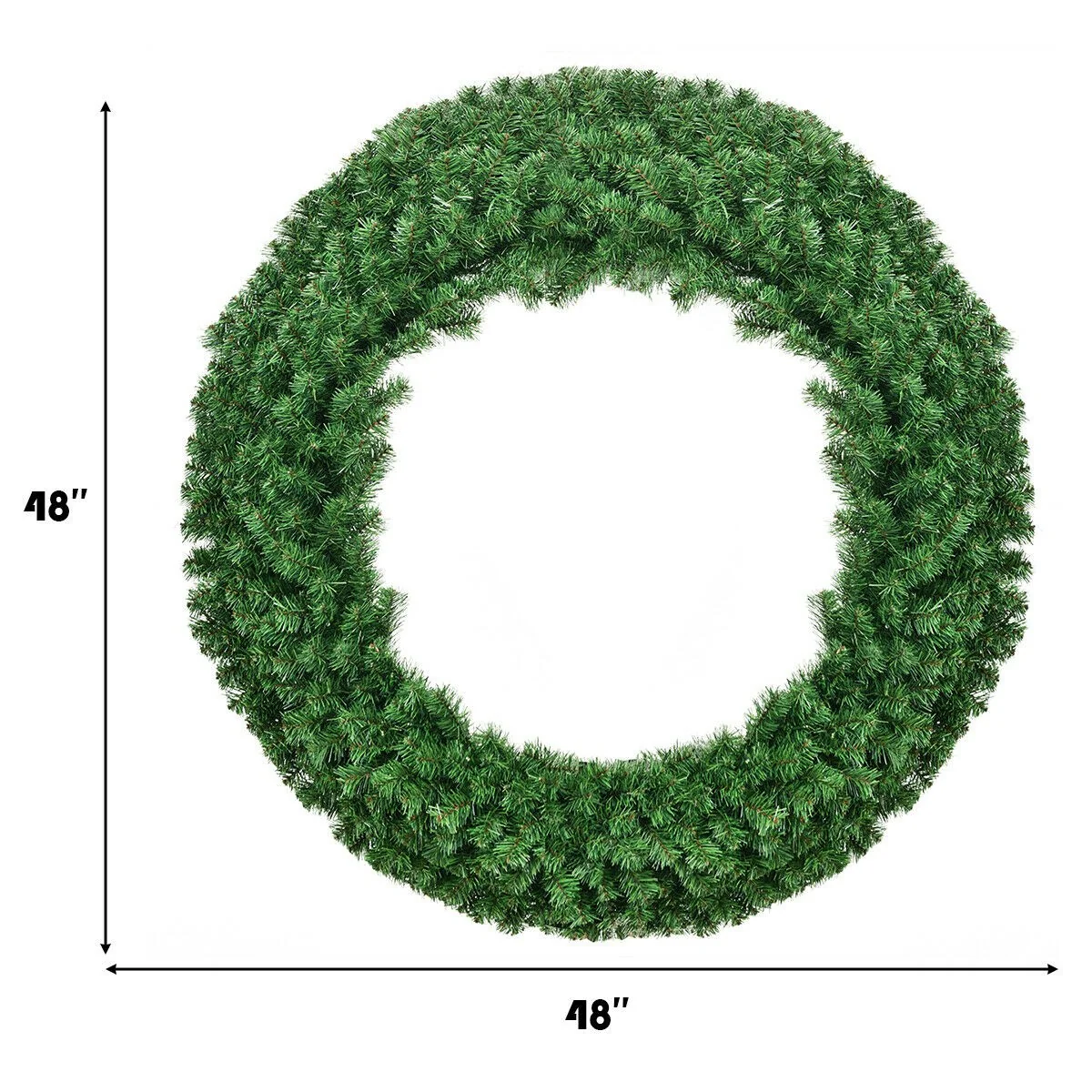 48" Pre-lit Cordless Artificial Christmas Wreath - Image 11