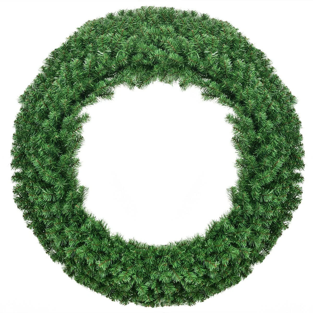 48" Pre-lit Cordless Artificial Christmas Wreath - Image 9