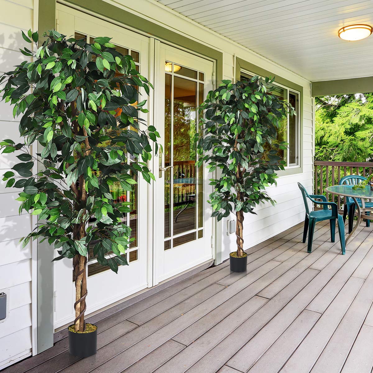 4/5.5/6FT FICUS Silk Leaf Artificial Tree - Image 13