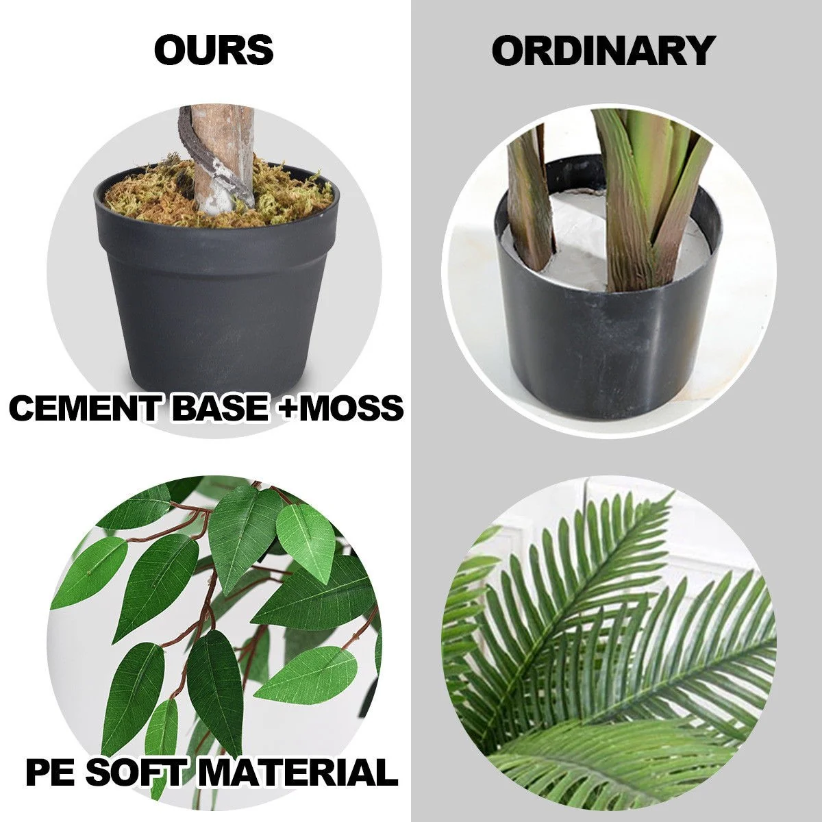 4/5.5/6FT FICUS Silk Leaf Artificial Tree - Image 9