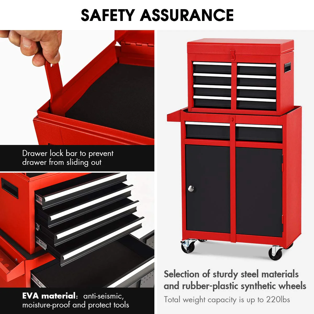 5-Drawer Rolling Tool Chest, Tool Storage Box - Image 3