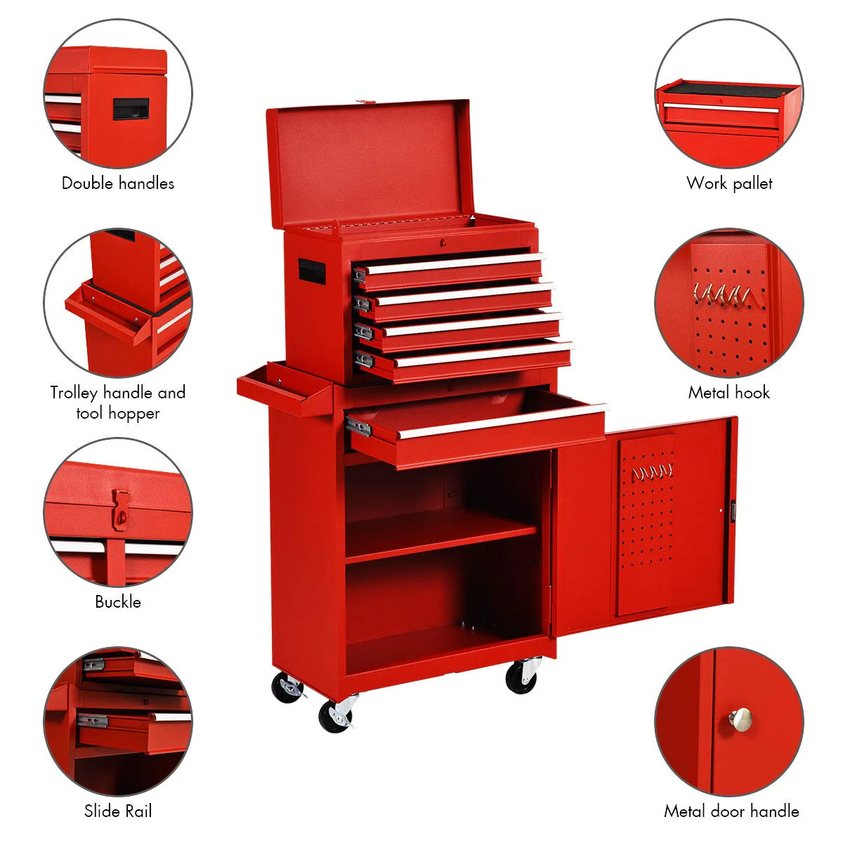 5-Drawer Rolling Tool Chest, Tool Storage Box - Image 8