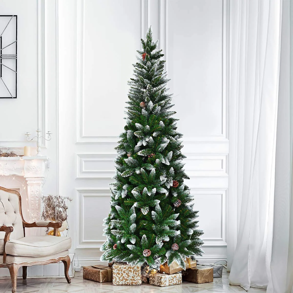 5ft, 6FT 7.5FT Artificial Pencil Christmas Tree - Image 2