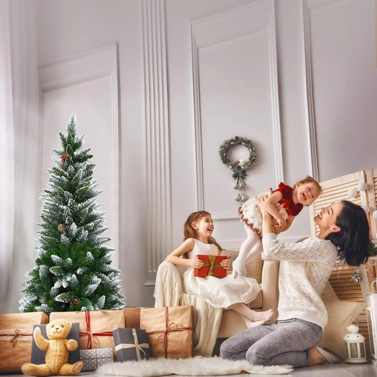 5ft, 6FT 7.5FT Artificial Pencil Christmas Tree - Image 8