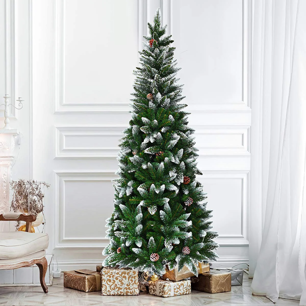 5ft, 6FT 7.5FT Artificial Pencil Christmas Tree - Image 9