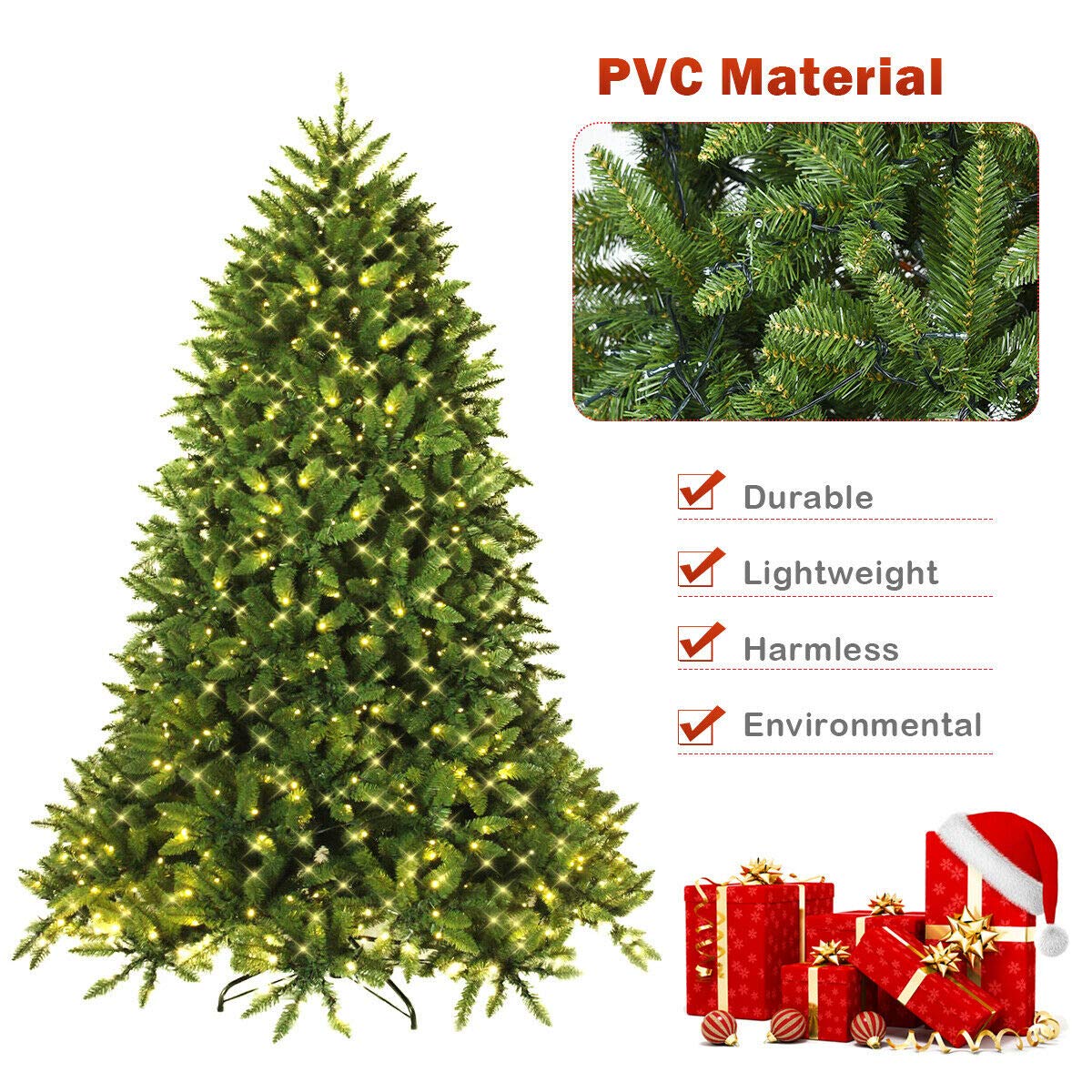 5ft Prelit Christmas Tree, Premium Hinged Artificial Fir Tree - Image 4
