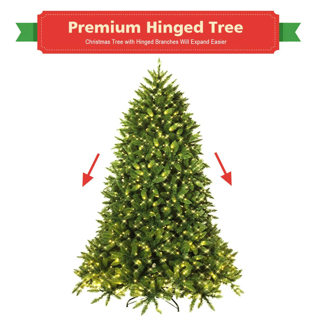 5ft Prelit Christmas Tree, Premium Hinged Artificial Fir Tree - Image 8