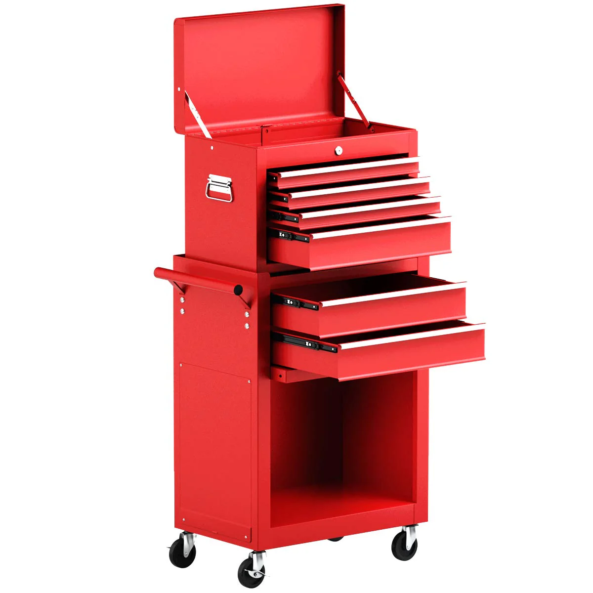 6-Drawer Rolling Tool Chest Removable Tool Storage Cabinet with Sliding Drawers - Image 12