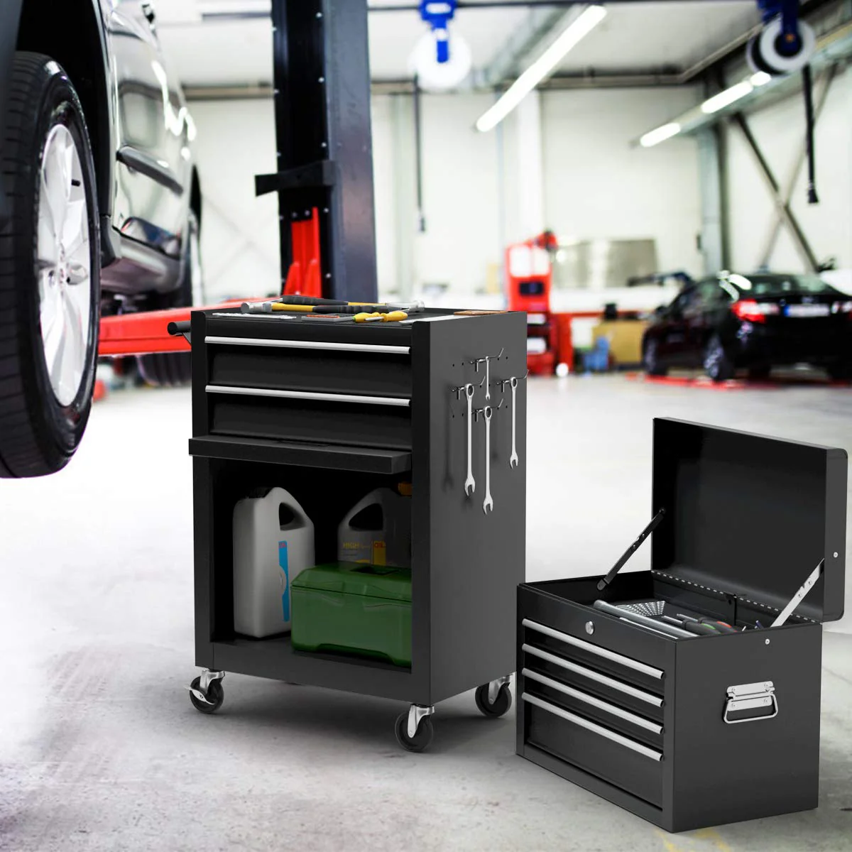 6-Drawer Rolling Tool Chest Removable Tool Storage Cabinet with Sliding Drawers - Image 3