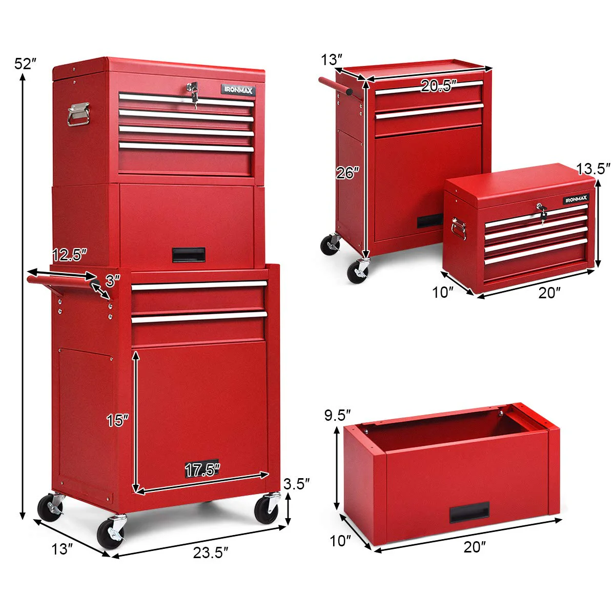 6-Drawer Rolling Tool Chest w/Riser - Image 10