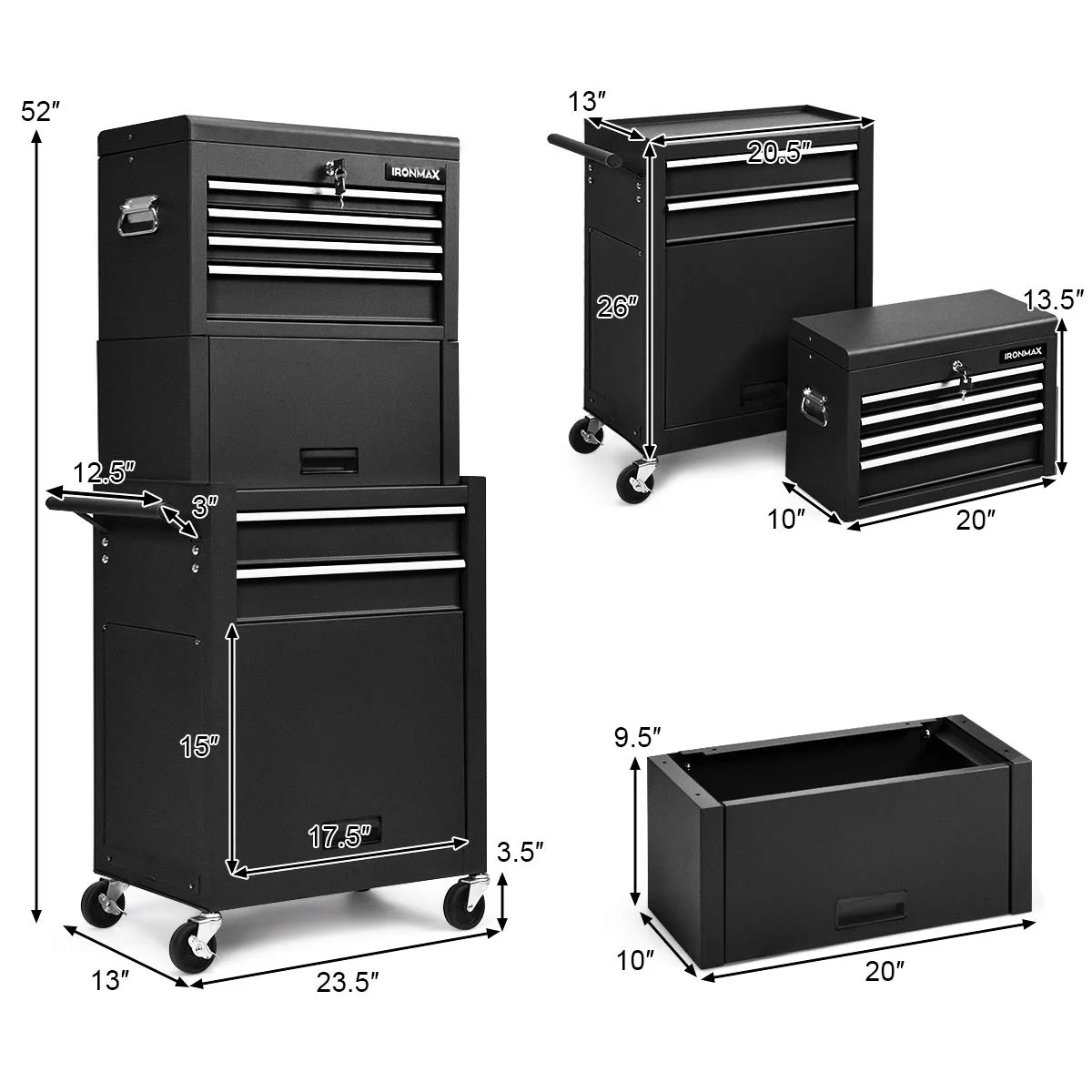 6-Drawer Rolling Tool Chest w/Riser - Image 11