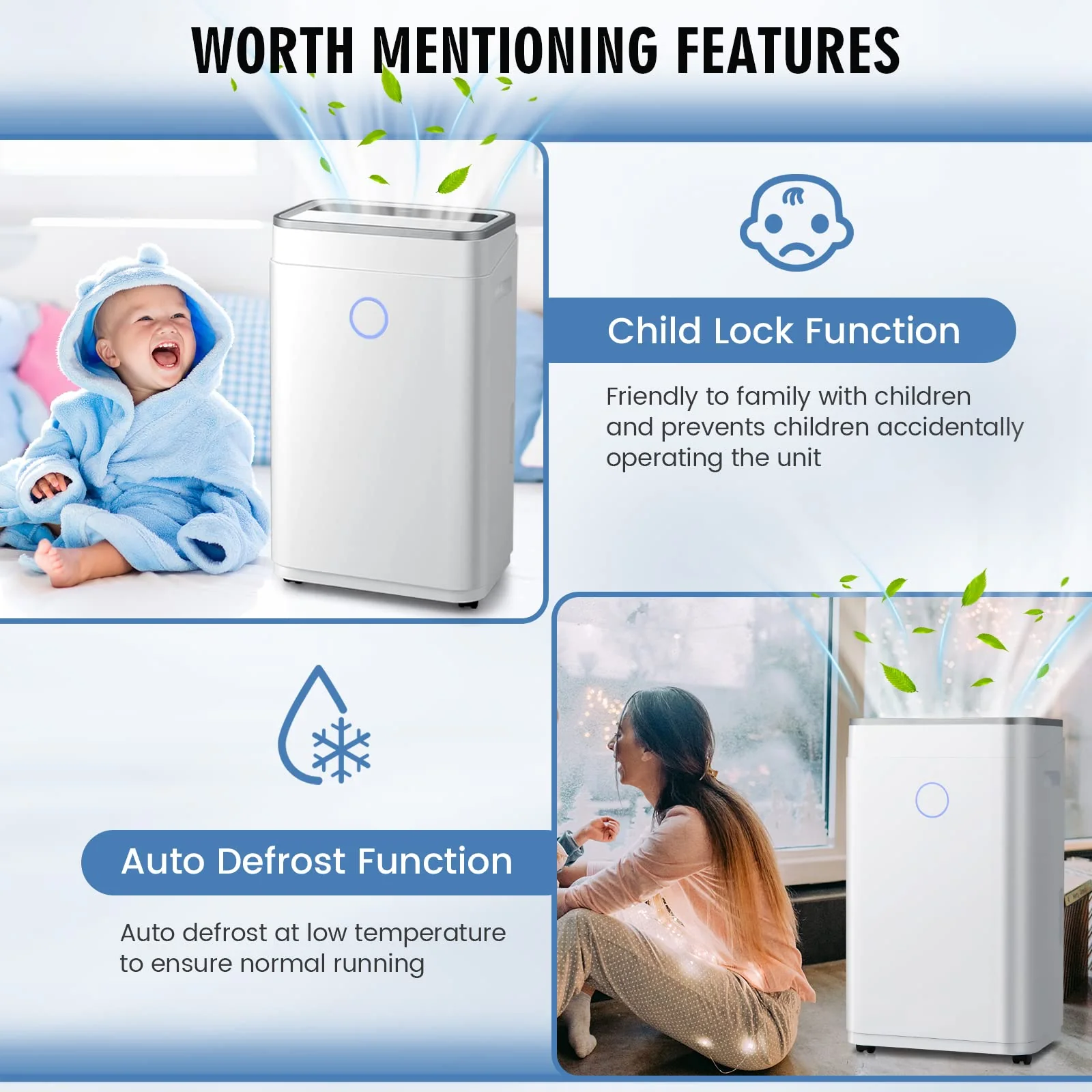 60 Pints Dehumidifier Rooms up to 4000 Sq. Ft, with 3 Modes, 3-Color Digital Display, 1.7 Gallon Water Tank - Image 5