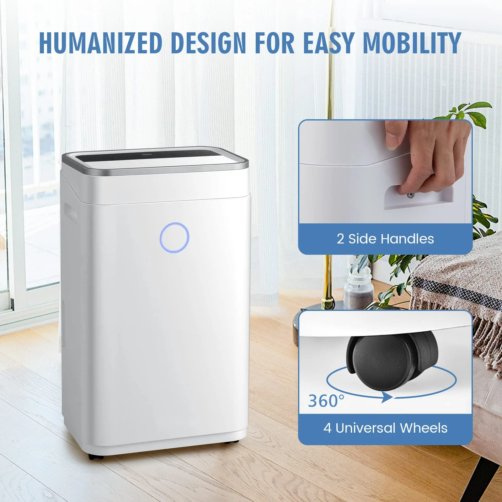 60 Pints Dehumidifier Rooms up to 4000 Sq. Ft, with 3 Modes, 3-Color Digital Display, 1.7 Gallon Water Tank - Image 7