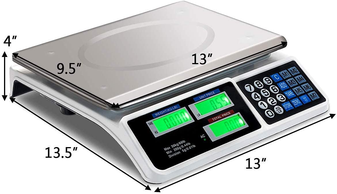 66 LB Digital Scale Price Computing Deli Electronic Counting Weight - Image 5