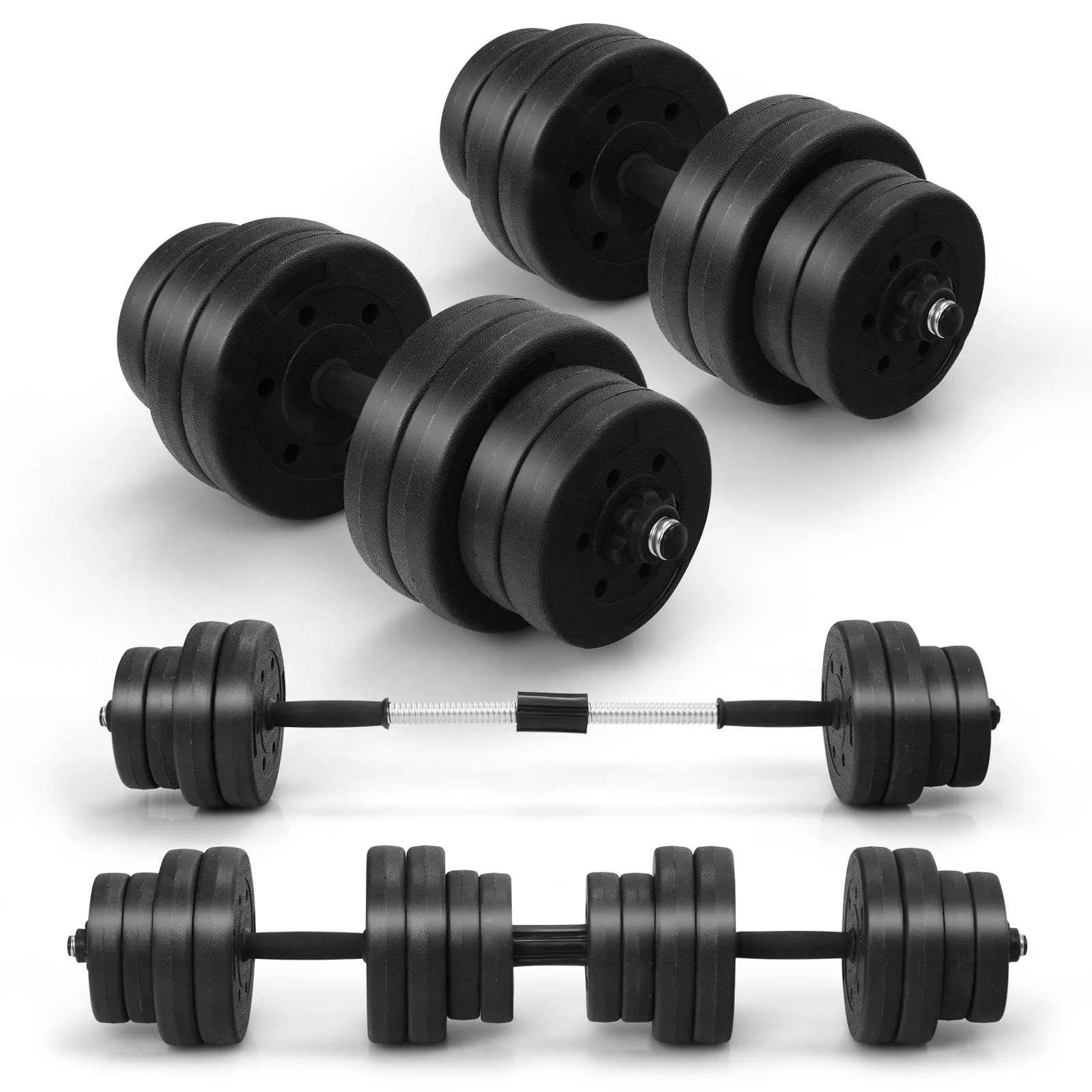 66 Lbs Fitness Dumbbell Weight Set with Adjustable Weight Plates and Handle