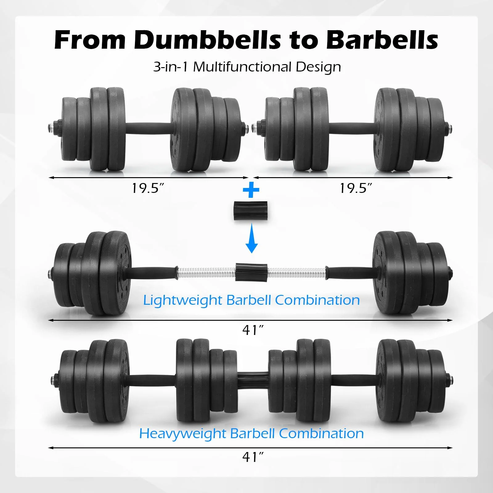 66 Lbs Fitness Dumbbell Weight Set with Adjustable Weight Plates and Handle - Image 2
