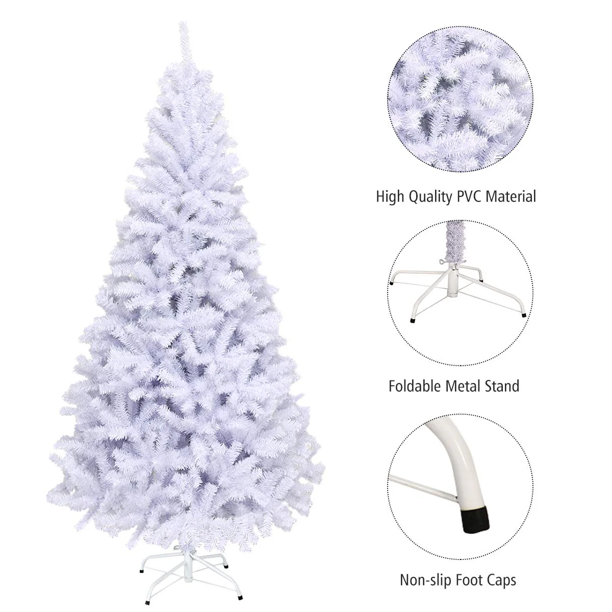6ft /7.5ft/9ft White Artificial Christmas Tree - Image 9