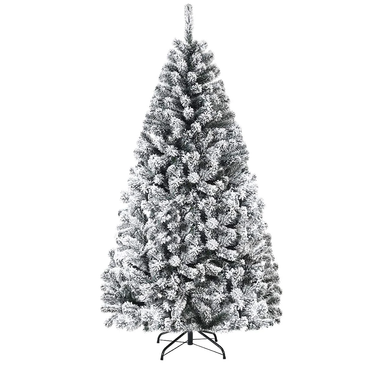 6FT/9FT  Snow Flocked Christmas Tree, Hinged Pine Tree - Image 10