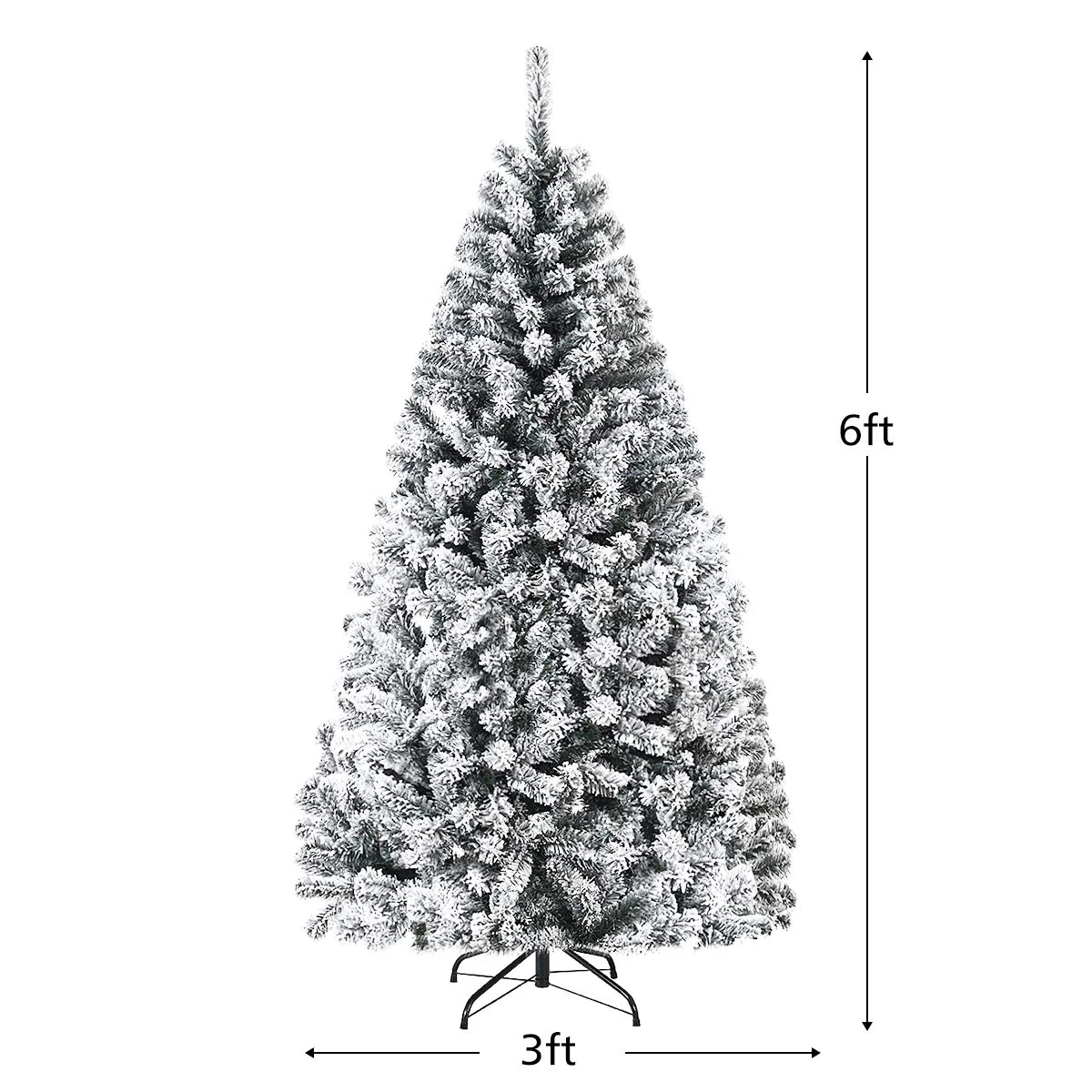 6FT/9FT  Snow Flocked Christmas Tree, Hinged Pine Tree - Image 11