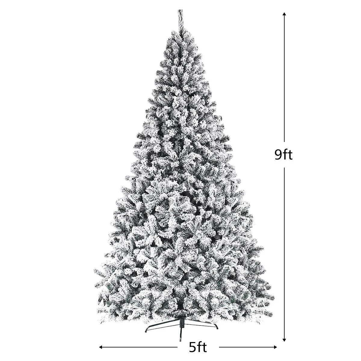6FT/9FT  Snow Flocked Christmas Tree, Hinged Pine Tree - Image 12