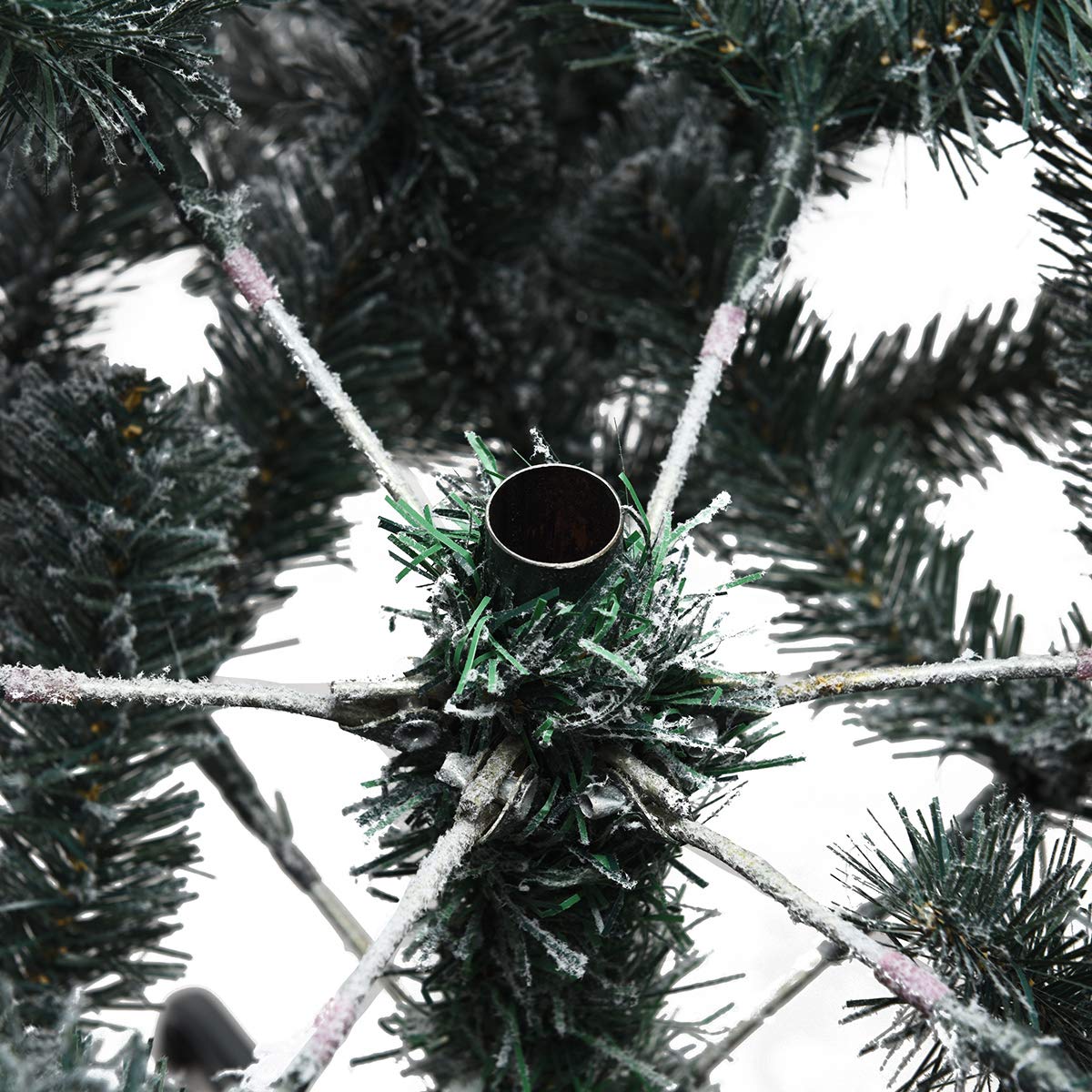 6FT/9FT  Snow Flocked Christmas Tree, Hinged Pine Tree - Image 9