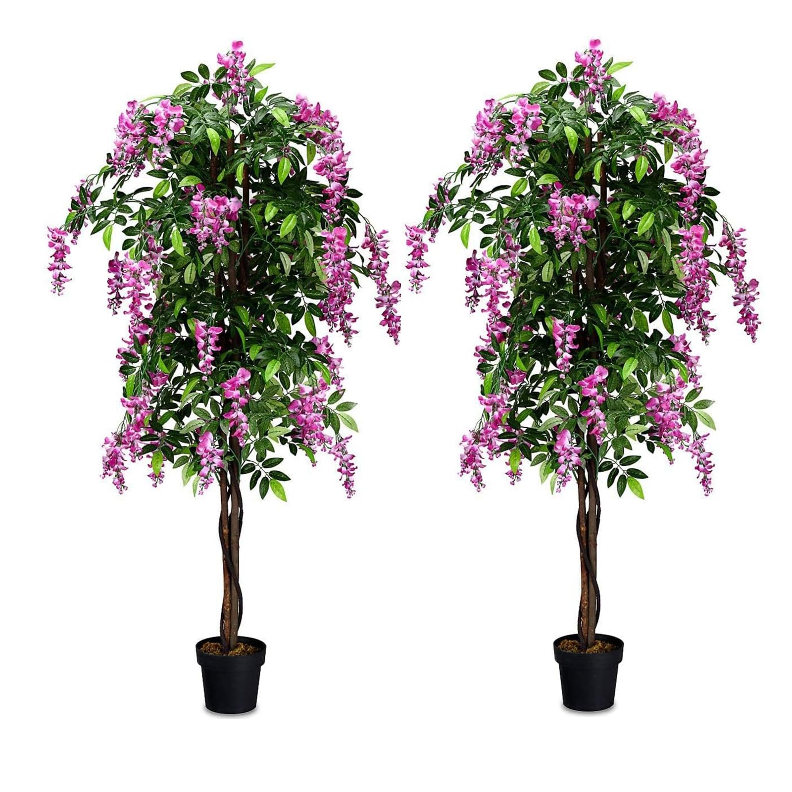 6FT Fake Wisteria Tree Artificial Greenery Plants in Nursery Pot Decorative Trees for Home - Image 12