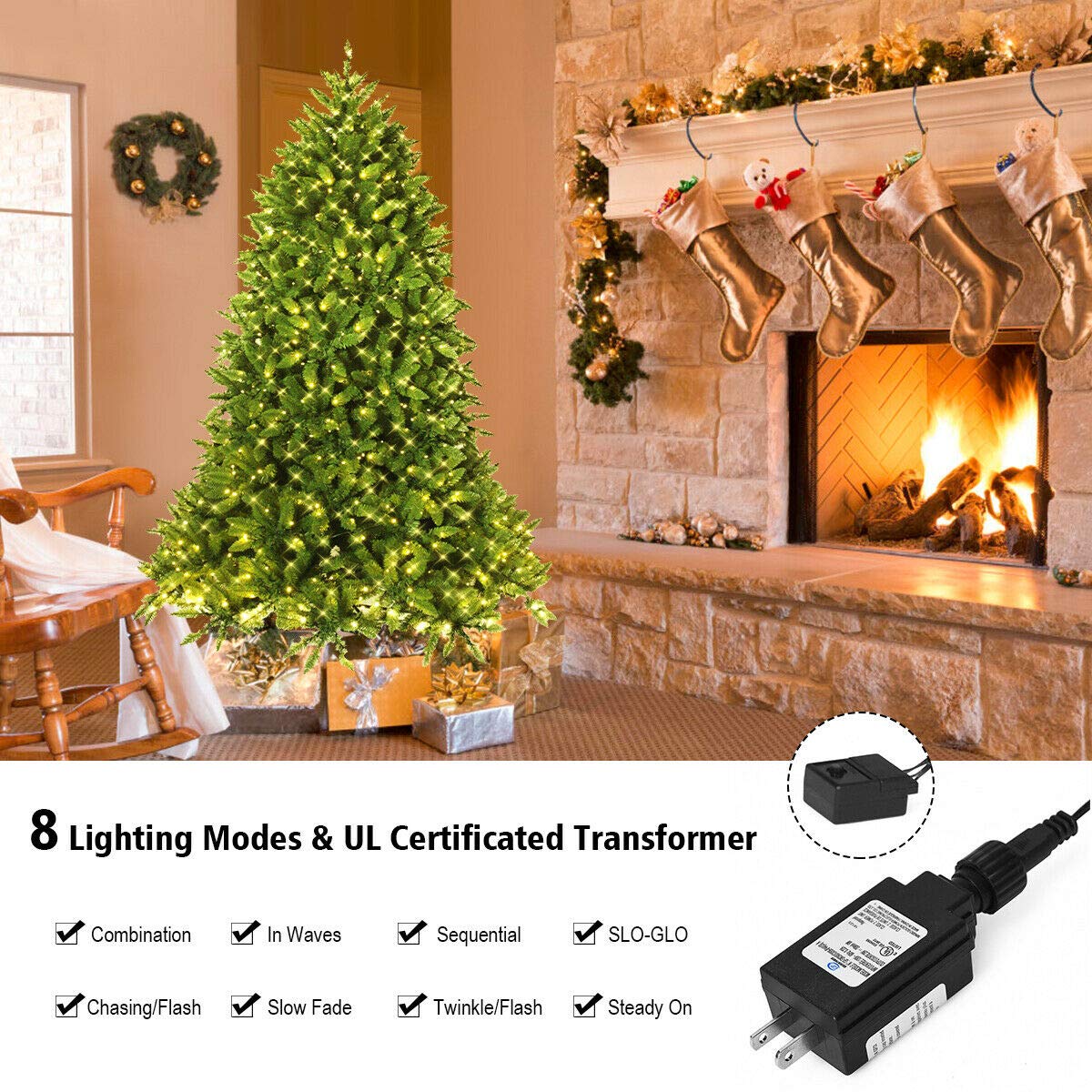 6ft Prelit Christmas Tree, Premium Hinged Artificial Fir Tree - Image 4