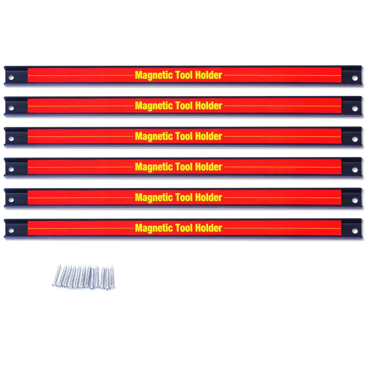 6PCS 18" Magnetic Tool Holder, Metal Magnet Tool Organizer Bars