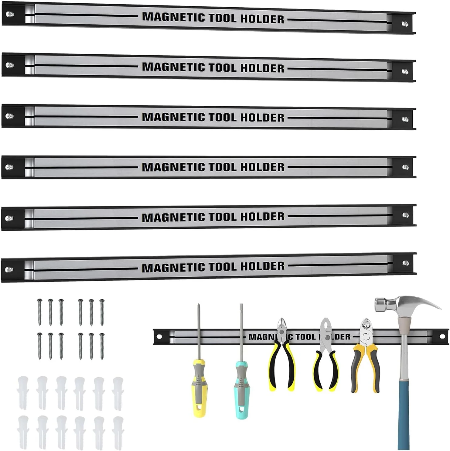 6PCS 18" Magnetic Tool Holder, Metal Magnet Tool Organizer Bars - Image 10