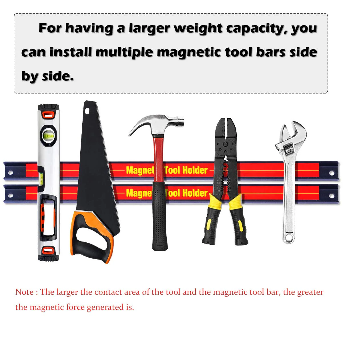 6PCS 18" Magnetic Tool Holder, Metal Magnet Tool Organizer Bars - Image 3