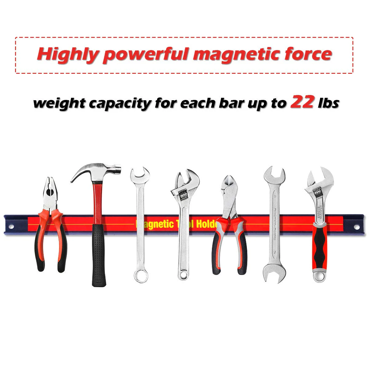 6PCS 18" Magnetic Tool Holder, Metal Magnet Tool Organizer Bars - Image 6
