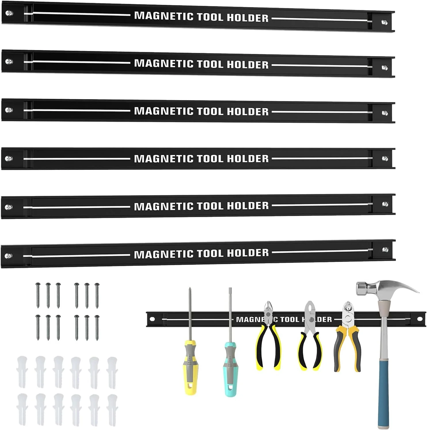 6PCS 18" Magnetic Tool Holder, Metal Magnet Tool Organizer Bars - Image 9