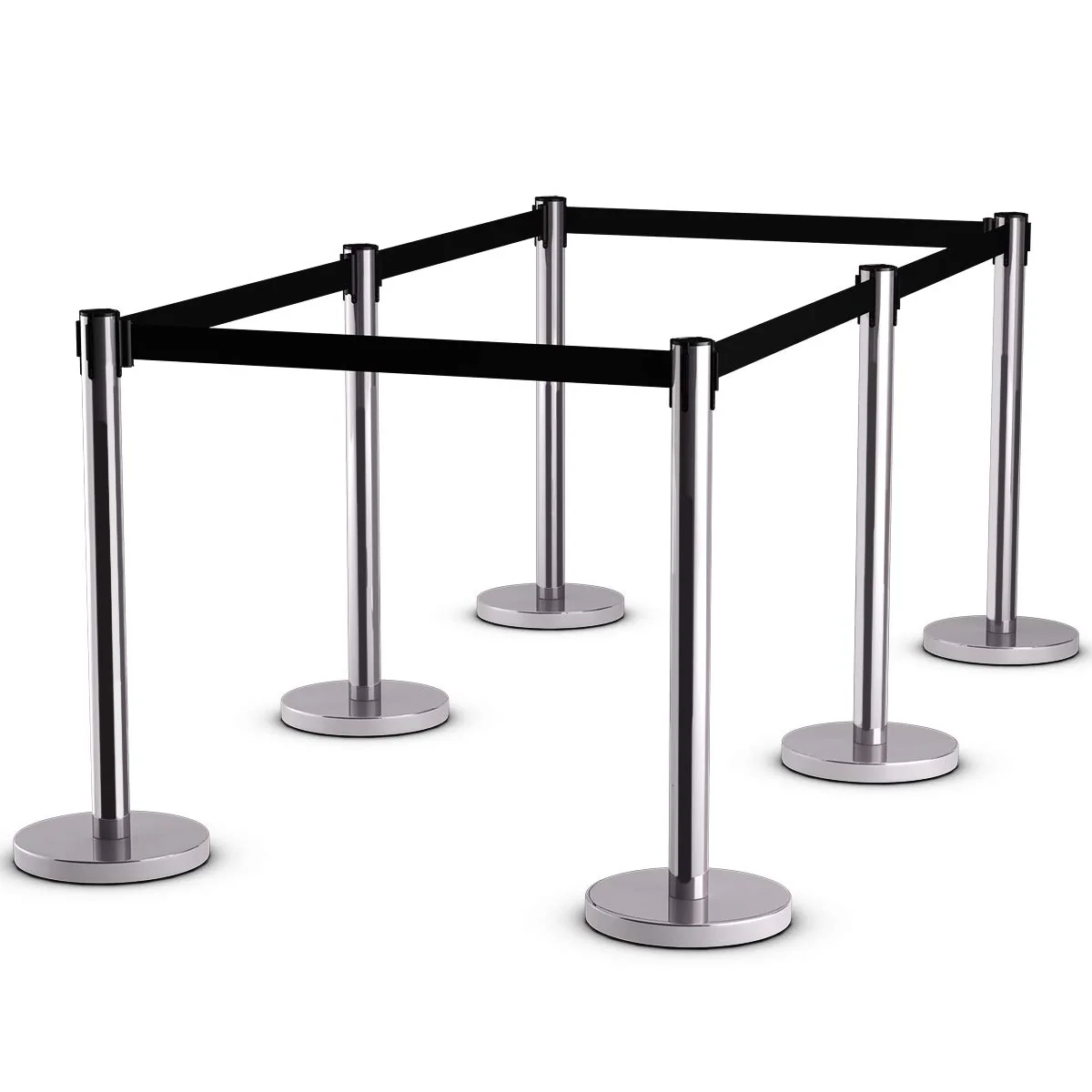 6Pcs Stanchion Post Crowd Control Barrier Stainless Steel Stanchions - Image 12