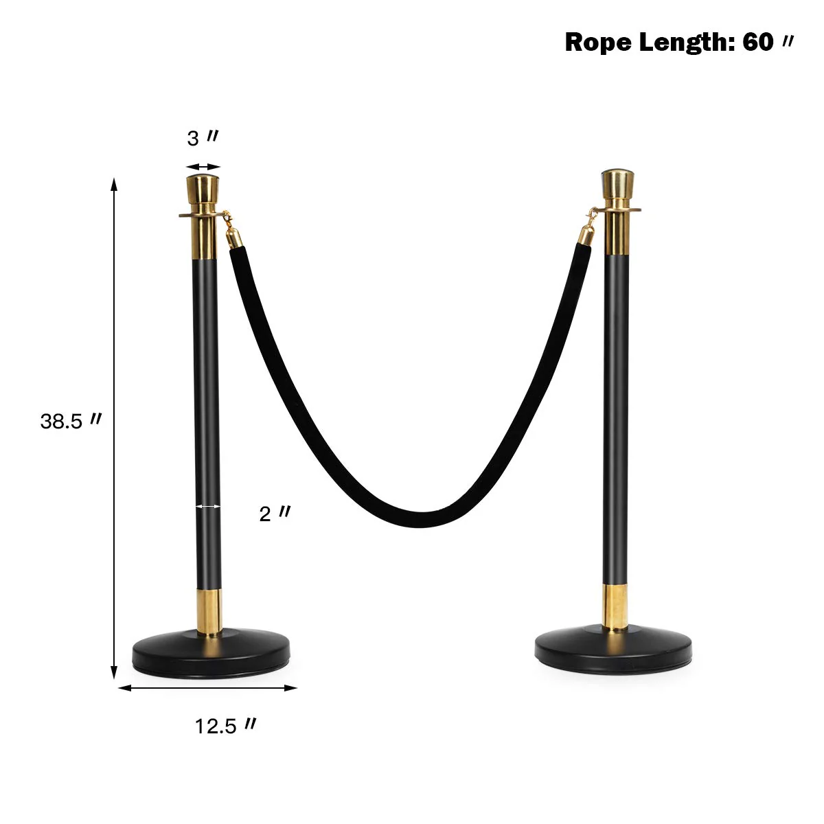 6pcs Stanchion Set, Crowd Control Barrier Stainless Steel Stanchion Posts Queue Pole - Image 8