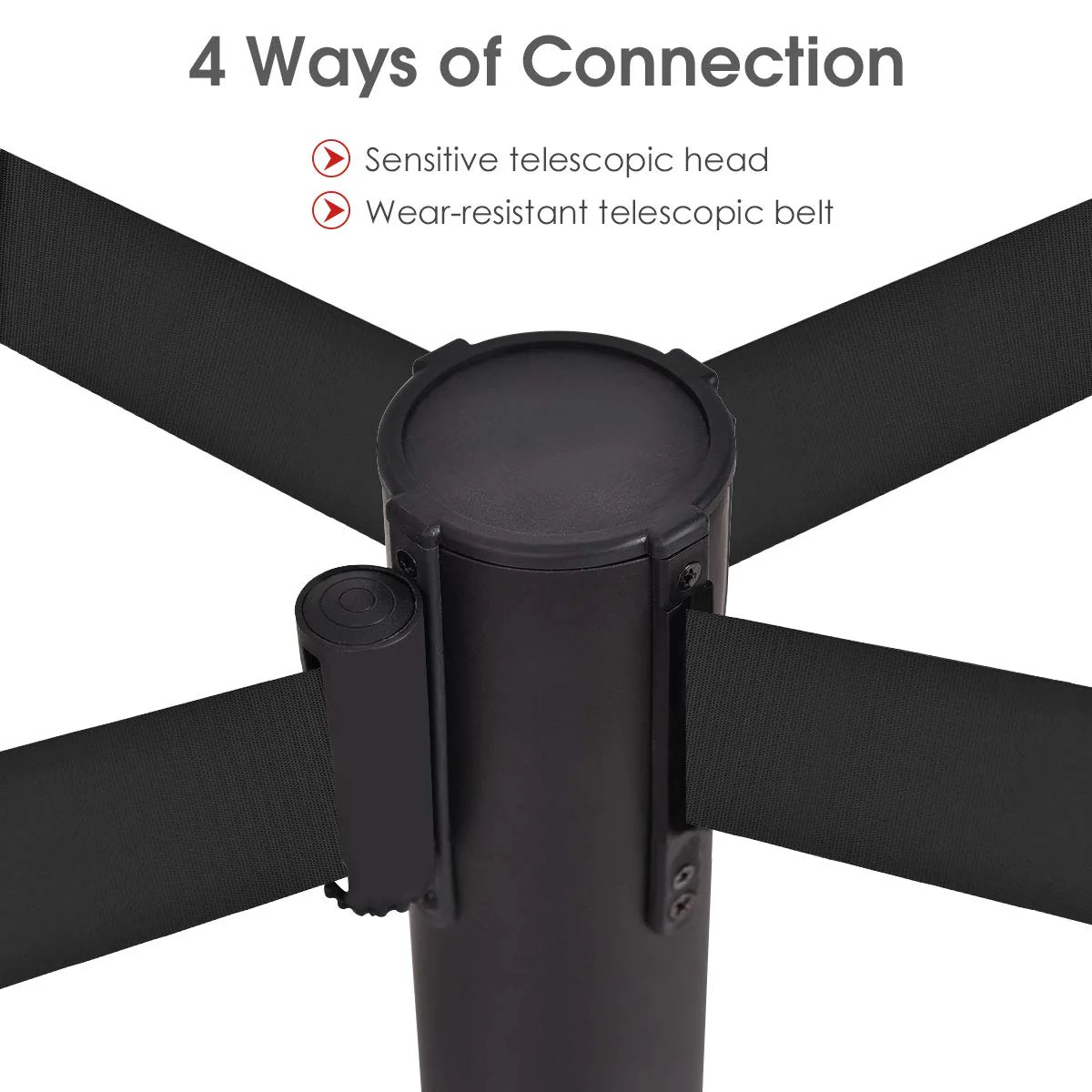 6Pcs Stanchions, Crowd Control Barriers with 6.5' Retractable Belt - Image 3