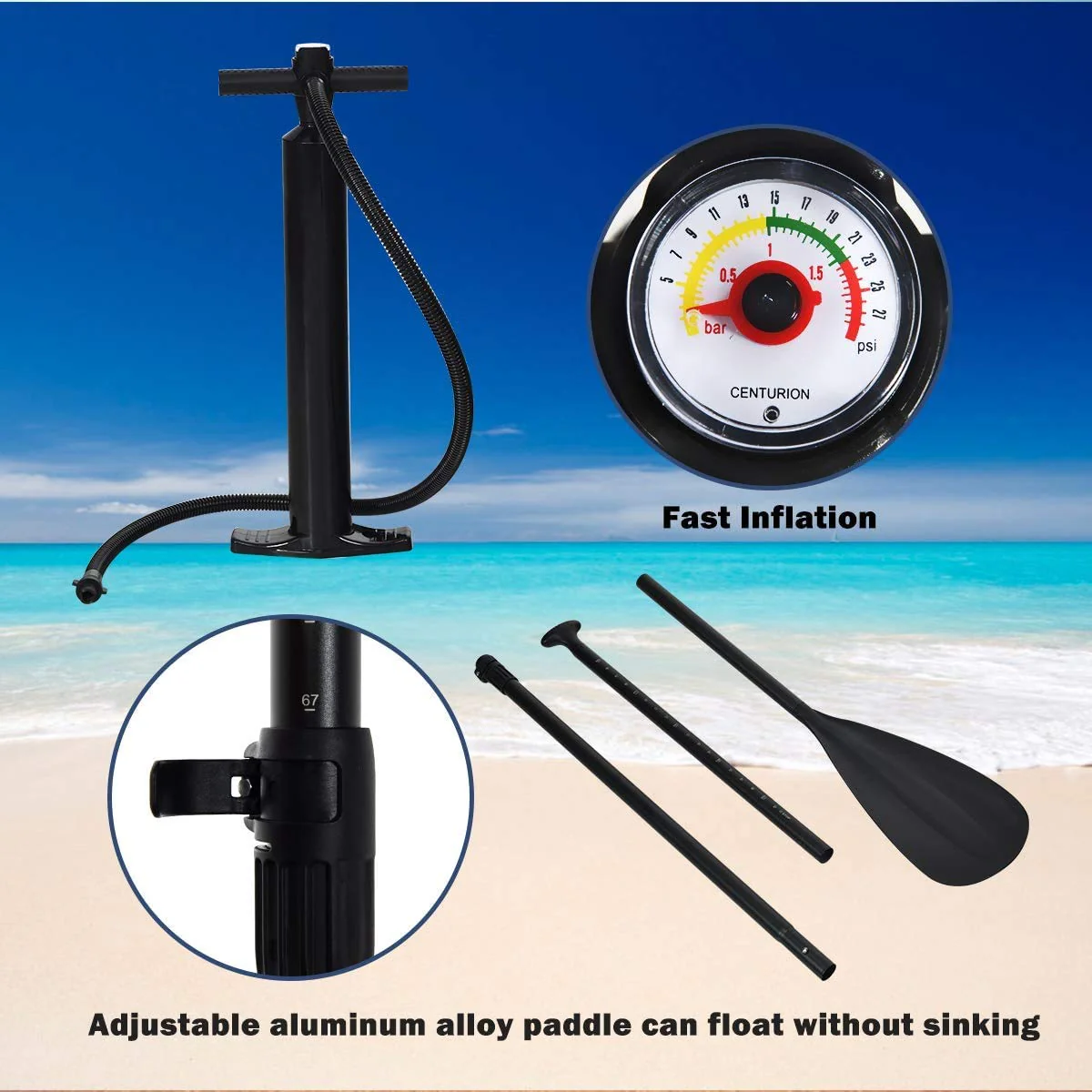 9.8'/10'/11' Inflatable Stand Up Paddle Board, 6.5" Thick SUP with Premium Accessories and Carry Bag - Image 6