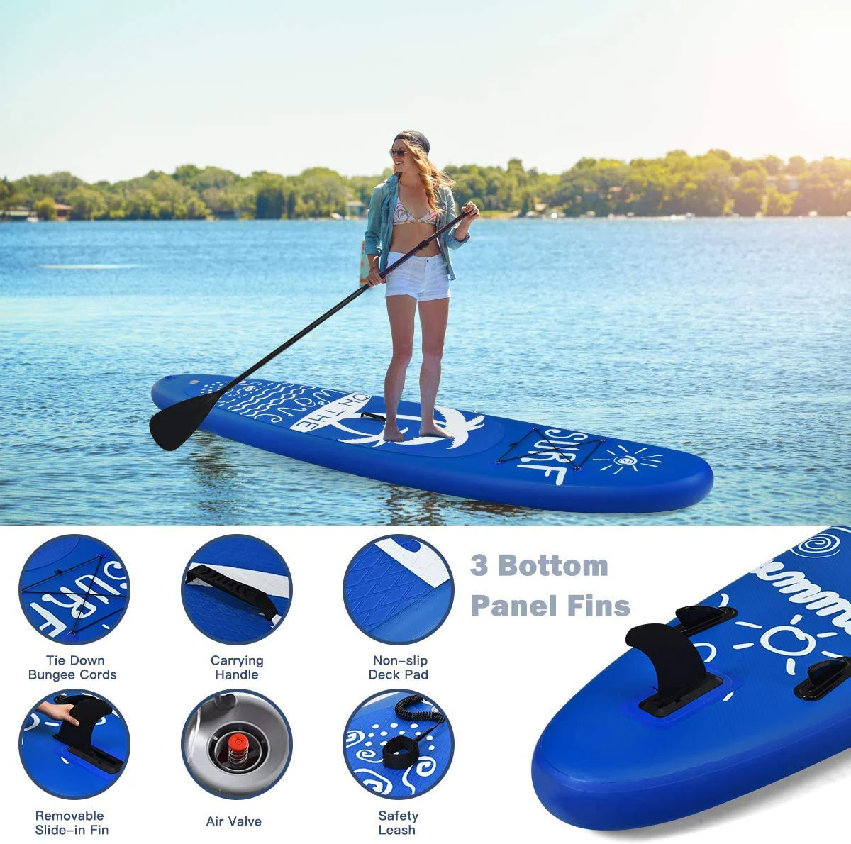 9.8'/10'/11' Inflatable Stand Up Paddle Board, 6.5" Thick SUP with Premium Accessories and Carry Bag - Image 7