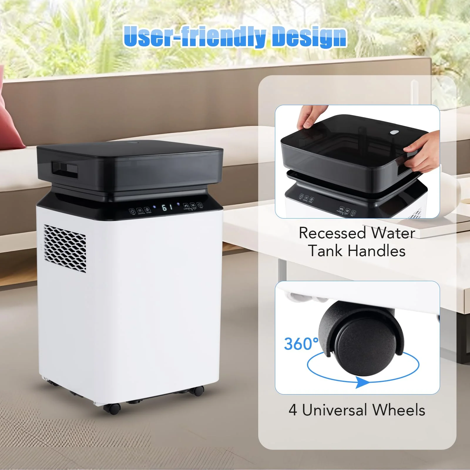 90 Pint Dehumidifier for Basement, 6000 Sq. Ft Energy Efficient Dehumidifier for Home w/Continuous & Auto Mode - Image 2