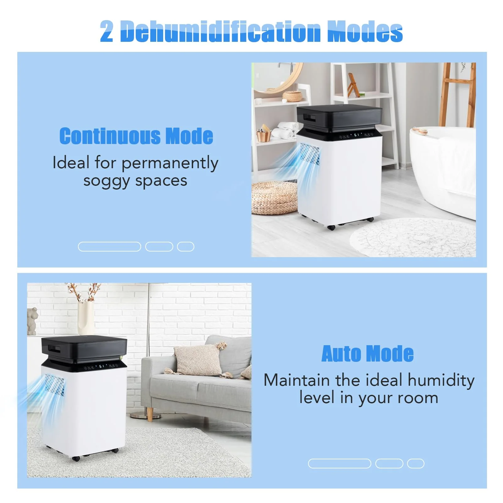 90 Pint Dehumidifier for Basement, 6000 Sq. Ft Energy Efficient Dehumidifier for Home w/Continuous & Auto Mode - Image 6