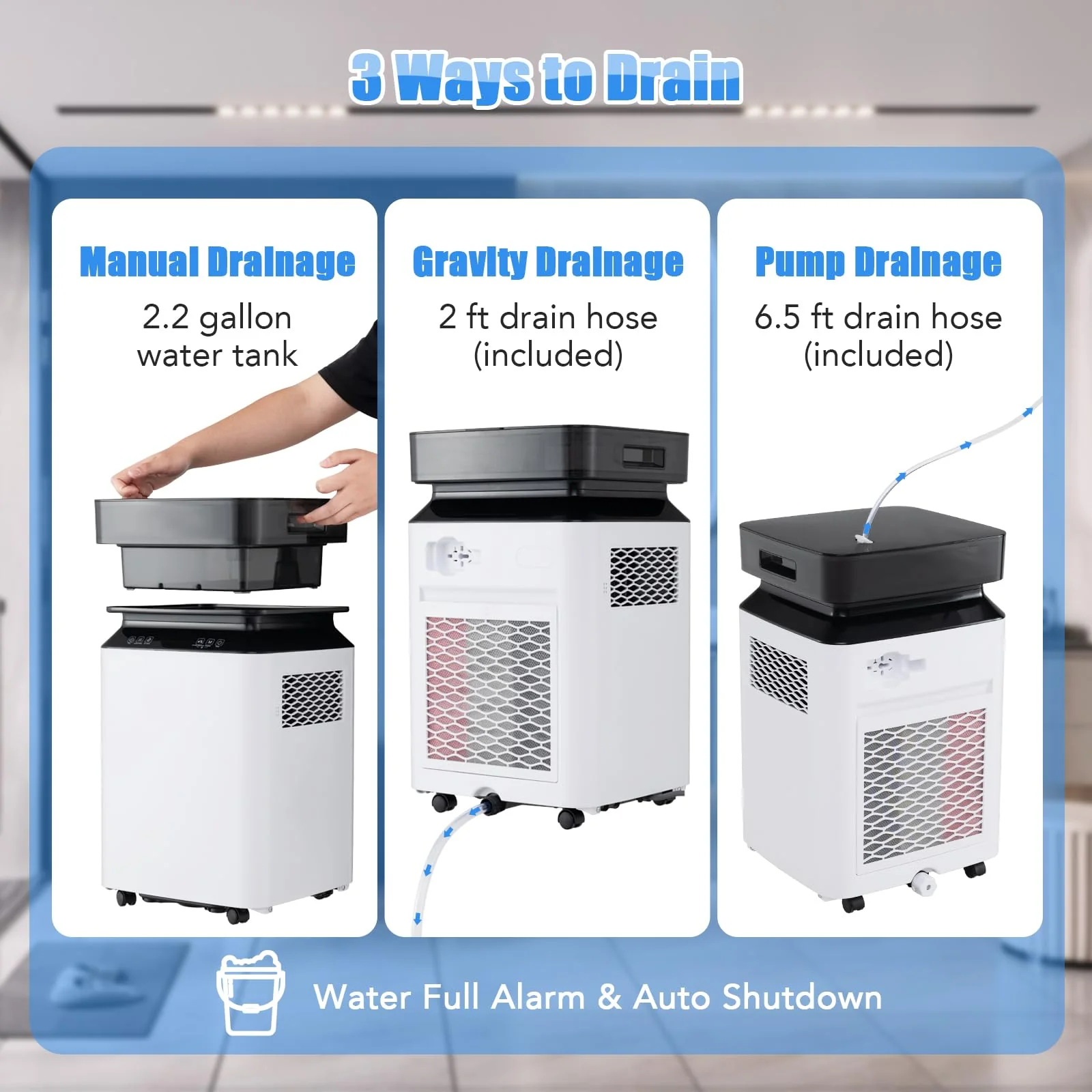 90 Pint Dehumidifier for Basement, 6000 Sq. Ft Energy Efficient Dehumidifier for Home w/Continuous & Auto Mode - Image 7
