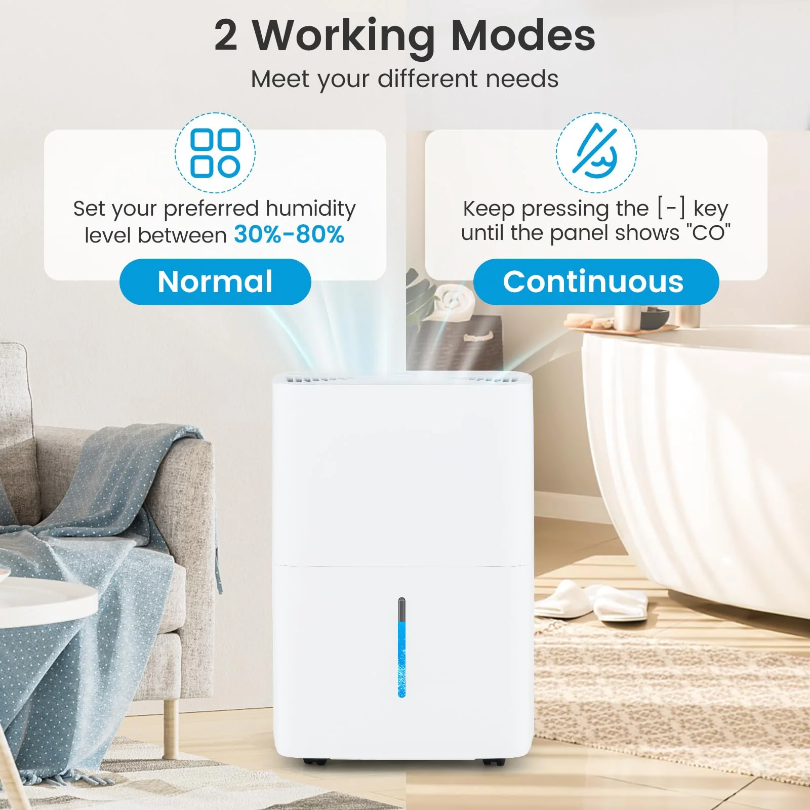 94.5 Pints Dehumidifier for 6000 Sq.Ft Large Rooms, Basement, Bathroom - Image 2
