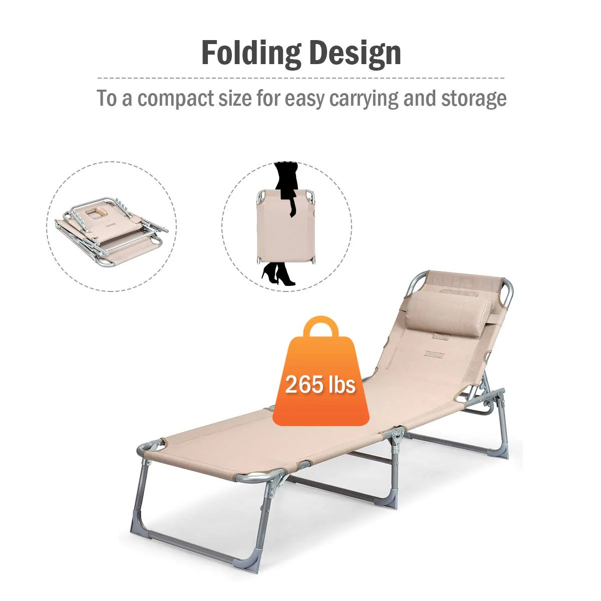 Adjustable Chaise Lounge Chair Recliner - Image 7